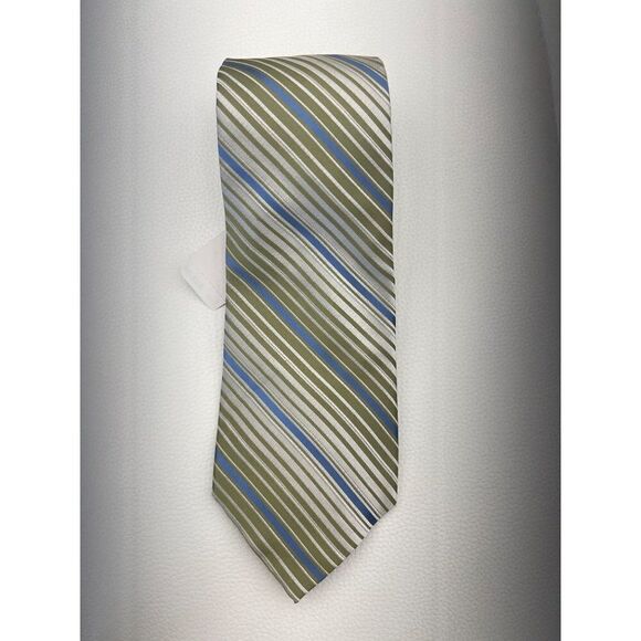 Alfani Green Blue Stripe 58” Silk Necktie NWT - Picture 1 of 5